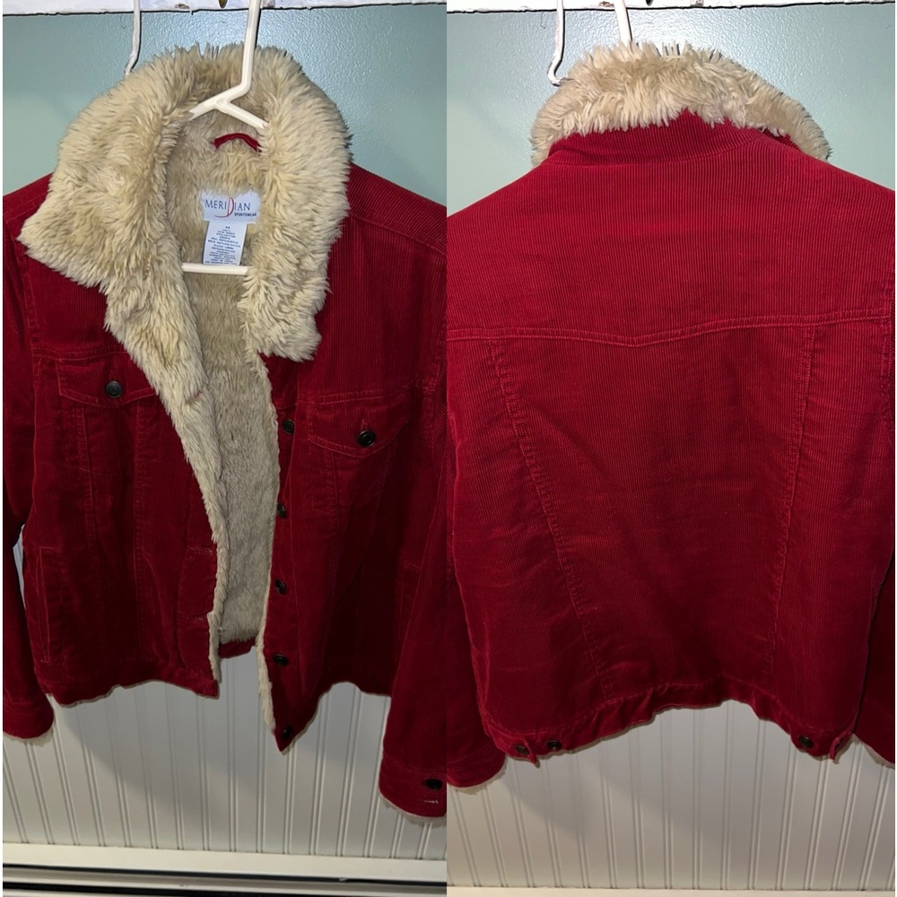 Women’s corduroy jacket with faux fur lining